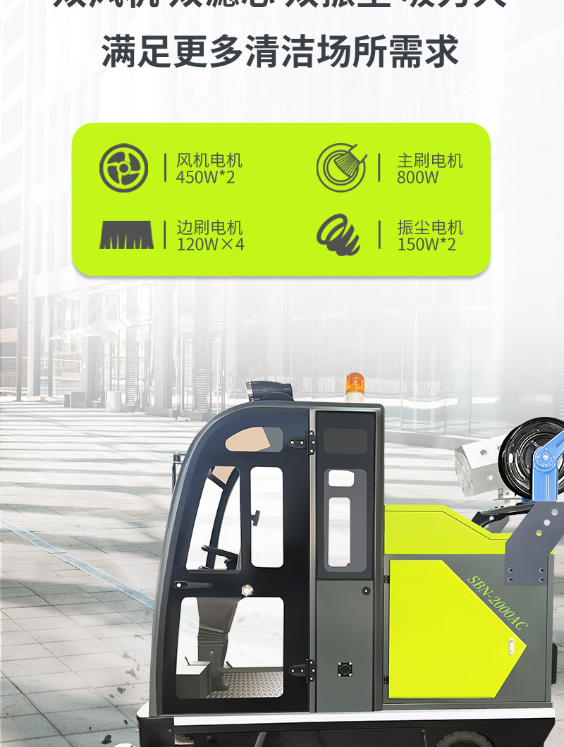 圣倍諾2000AC全封閉霧炮高壓沖洗駕駛式電動(dòng)掃地車詳情_06