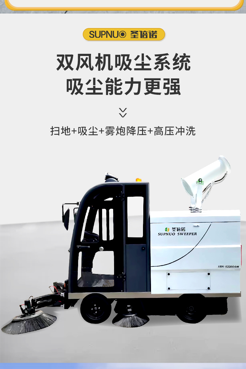 圣倍諾S2200AW全封閉小四輪駕駛式霧炮高壓沖洗電動(dòng)掃地車詳情_(kāi)02 圣倍諾S2200AW全封閉小四輪駕駛式霧炮高壓沖洗電動(dòng)掃地車詳情_(kāi)02